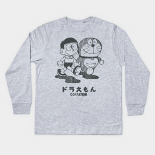 Doraemon - Vintage Illustration, Manga 1969 Kids Long Sleeve T-Shirt